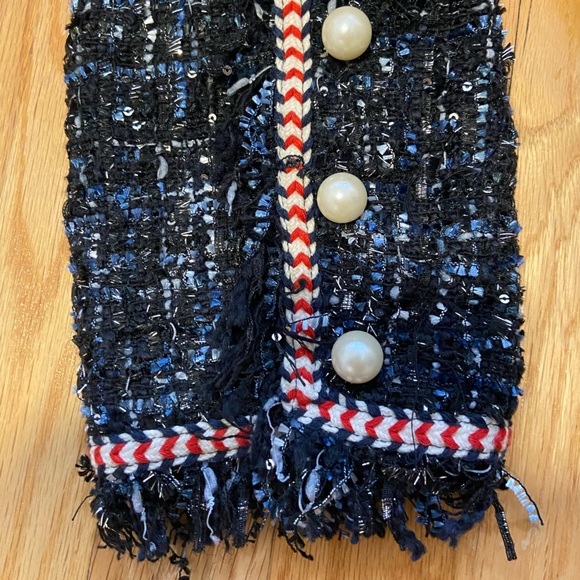 NWT Black and Navy Tweed Blazer - Picture 2 of 4